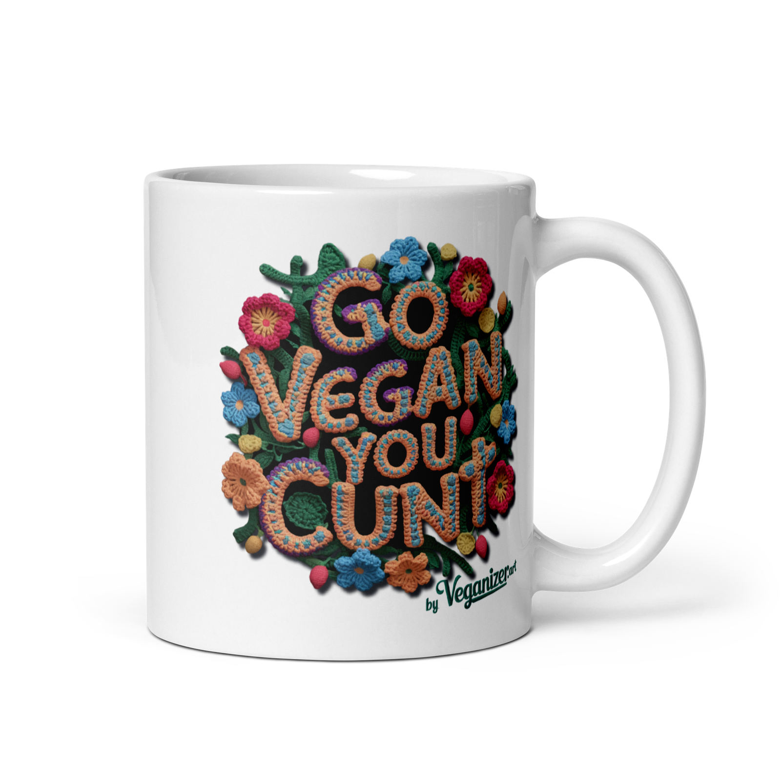 White glossy mug – Go Vegan you Cunt