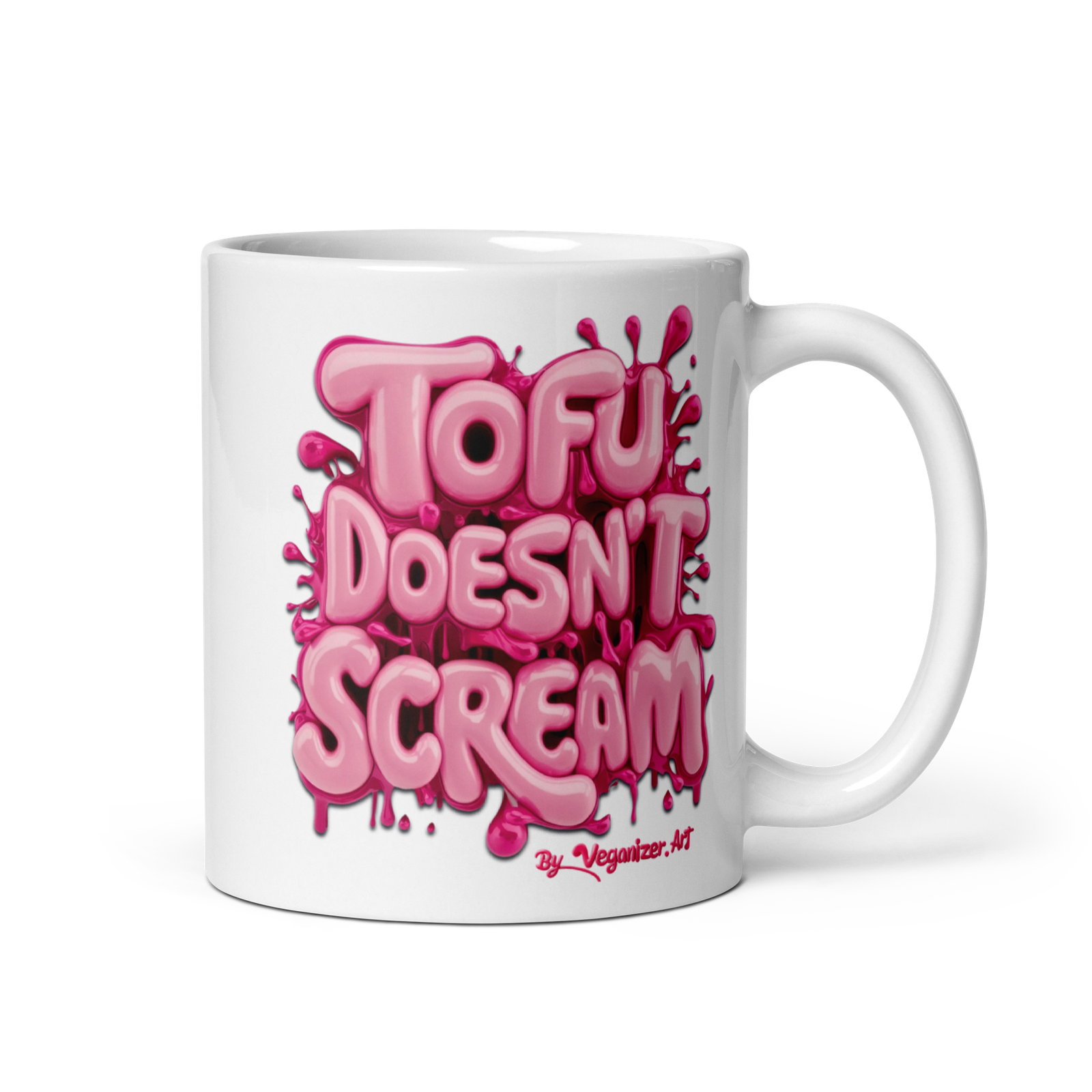 White glossy mug – Tofu doesn’t scream