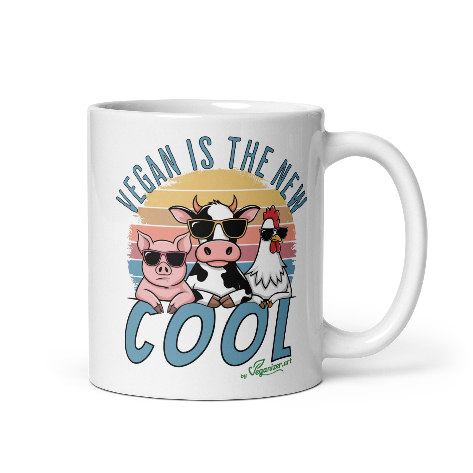 White glossy mug – Vegan is the New COOL