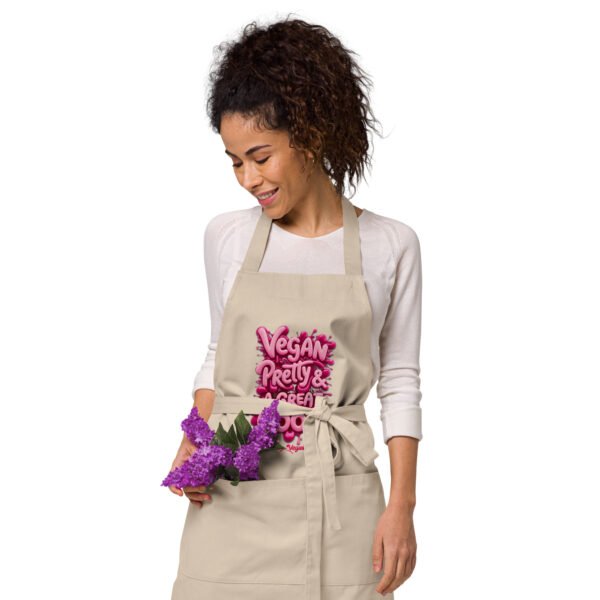 Organic cotton apron - Vegan, Pretty & a Great Cook - Image 2