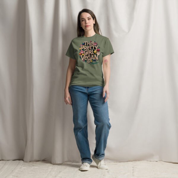 Unisex classic tee - This pretty girl is Vegan - Image 4