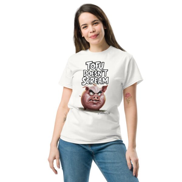 Unisex classic tee - Angry Pig - Tofu doesn't scream - Image 7