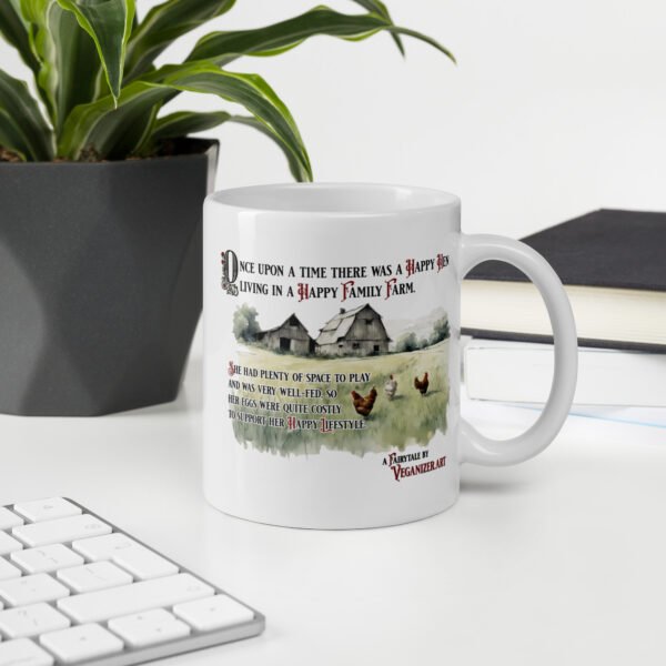 White glossy mug - Happy Hen in a Happy Farm - Image 6